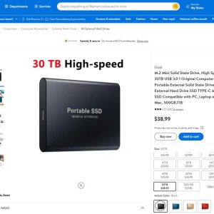 文章:《买家当心：沃尔玛售价39美元的30TB固态硬盘是最新的存储骗局》缩略图