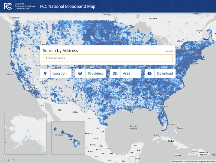 文章:《FCC使用新的运营商数据更新宽带地图，包括没有服务的地点》_配图1