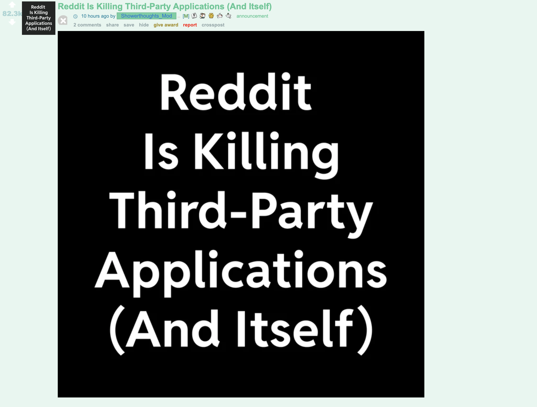 文章:《Reddit上的平静一天：主要的次级Reddits走进黑暗，抗议API的改变》_配图3